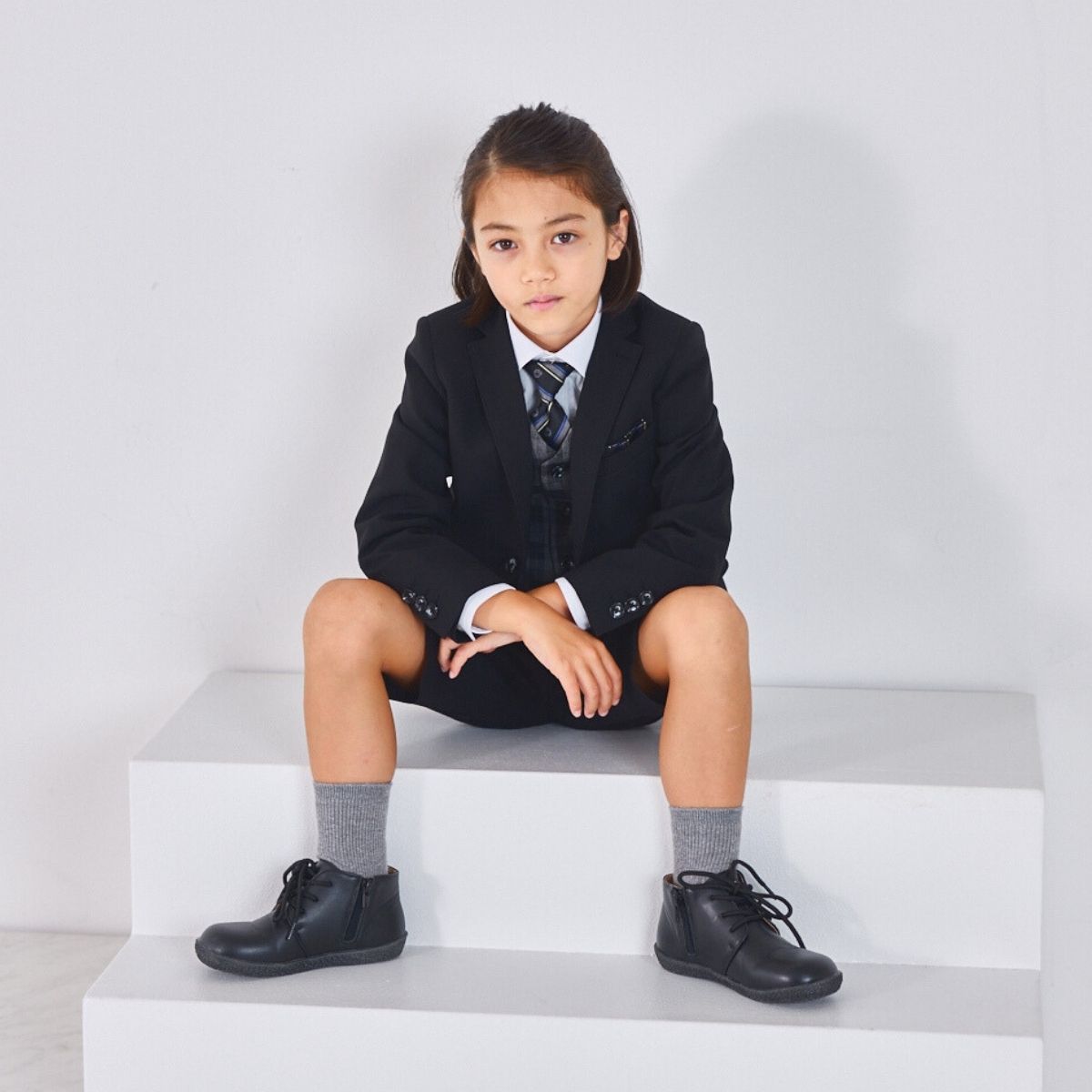 オッドベストハーフパンツスーツ 110 120 130cm (2571-5406) CHOPIN blue/ショパンブルー