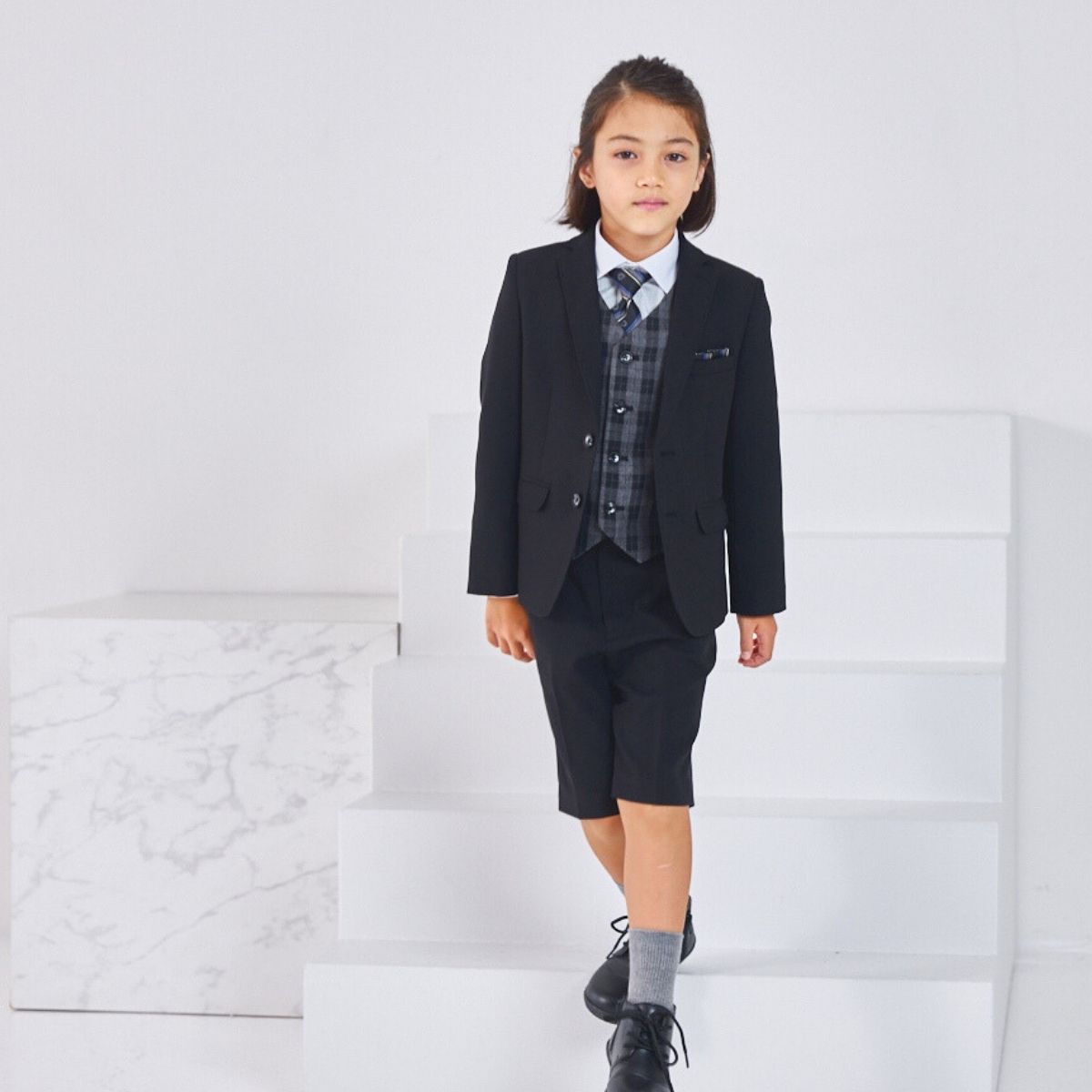 オッドベストハーフパンツスーツ 110 120 130cm (2571-5406) CHOPIN blue/ショパンブルー