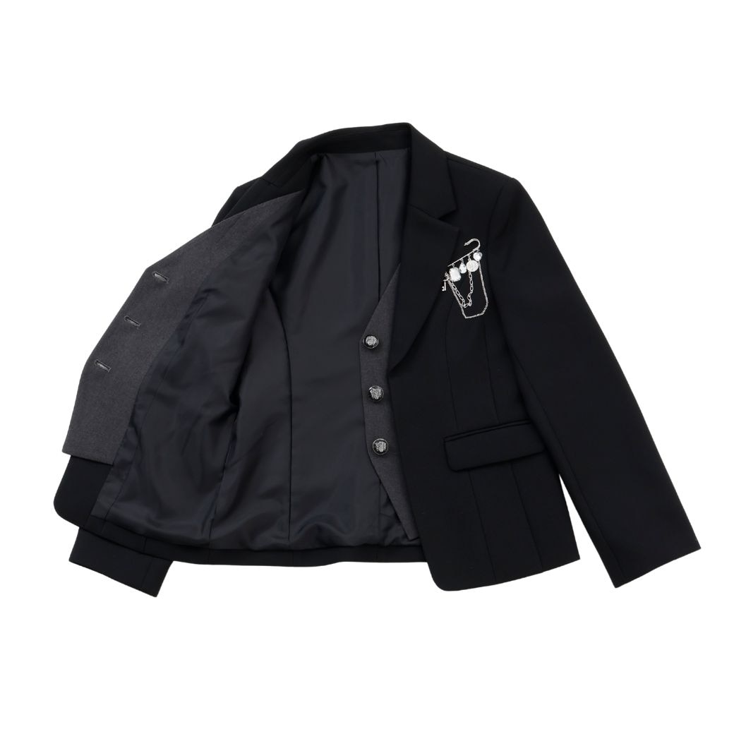 レイヤードジャケットパンツスーツ 150 160 165 170 160B (9571-2550) SPICE CANDY/スパイスキャンディー