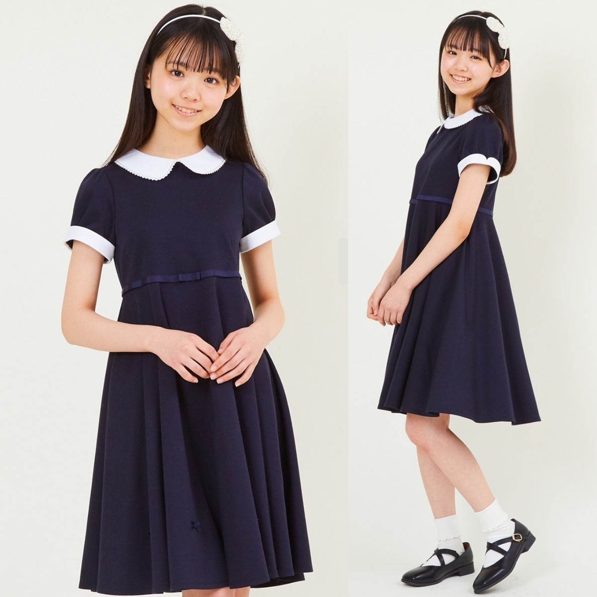 お受験 ワンピース ベスト キュロット 廃版アウトレットセール50%OFF】カフスワンピース 130 140cm