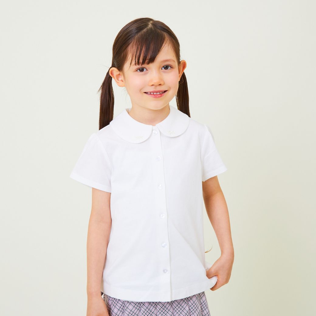 【大人気/再入荷】刺しゅう襟カットソーブラウス 100 110 120 130 140cm (2403-8361)