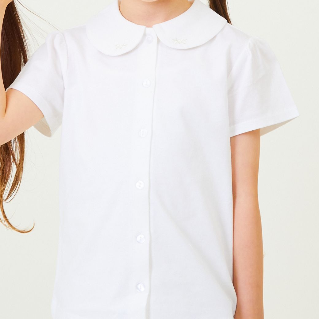 【大人気/再入荷】刺しゅう襟カットソーブラウス 100 110 120 130 140cm (2403-8361)