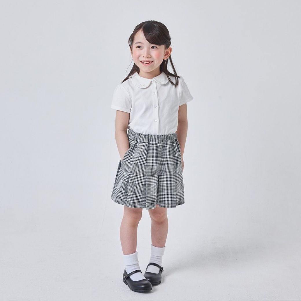 【大人気/再入荷】刺しゅう襟カットソーブラウス 100 110 120 130 140cm (2403-8361) CHOPIN blue/ショパンブルー