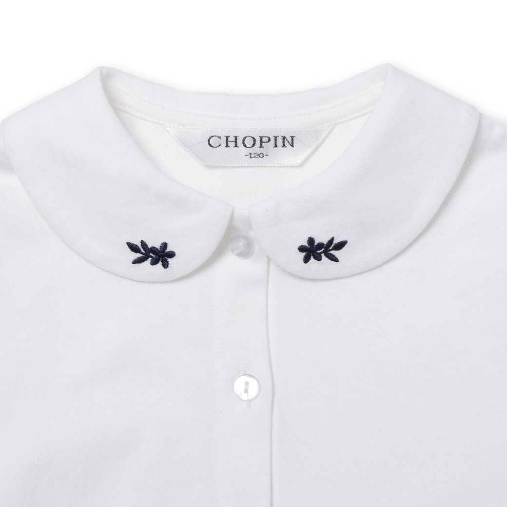 【大人気/再入荷】刺しゅう襟カットソーブラウス 100 110 120 130 140cm (2403-8361)