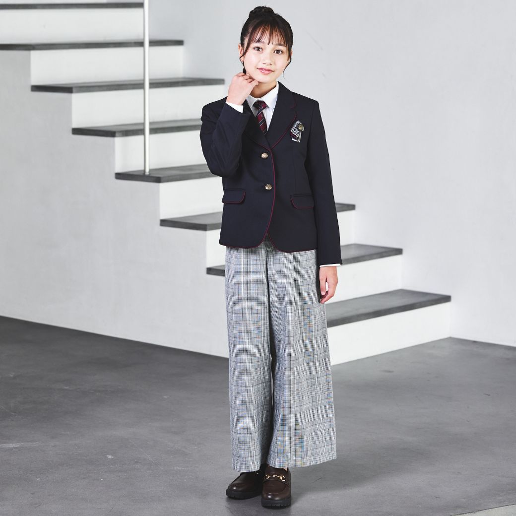 グレンチェックワイドパンツスーツ (8401-2500) 150 160 165cm 165B CHOPIN/ショパン