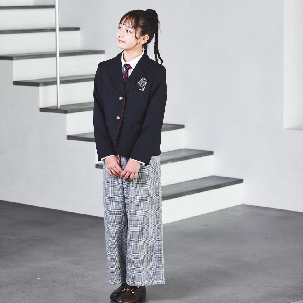 グレンチェックワイドパンツスーツ (8401-2500) 150 160 165cm 165B CHOPIN/ショパン