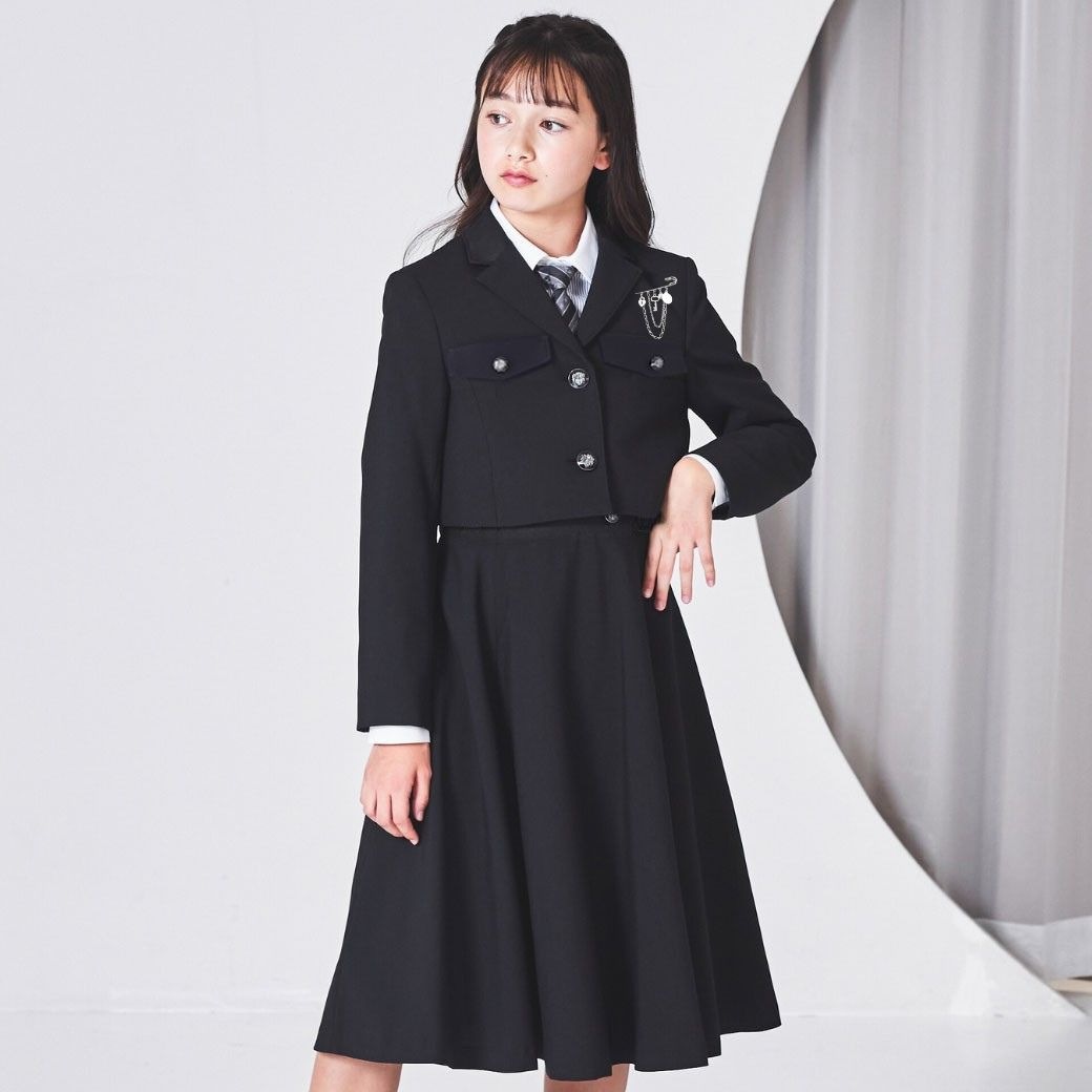 ショートジャケットハイウエストスカートスーツ 150 160 165cm (9571