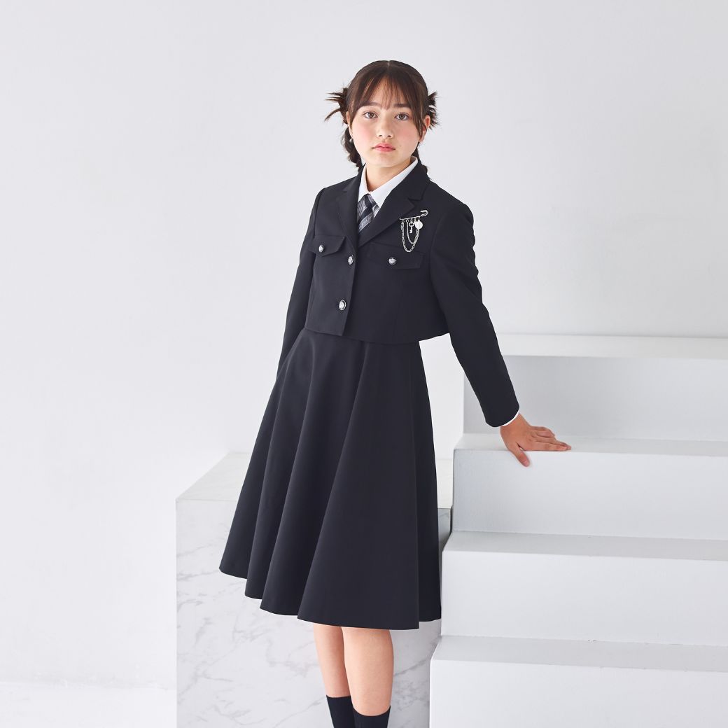 【SPECIAL SALE15%OFF】ショートジャケットハイウエストスカートスーツ 150 160 165cm (9571-2551) SPICE CANDY/スパイスキャンディー