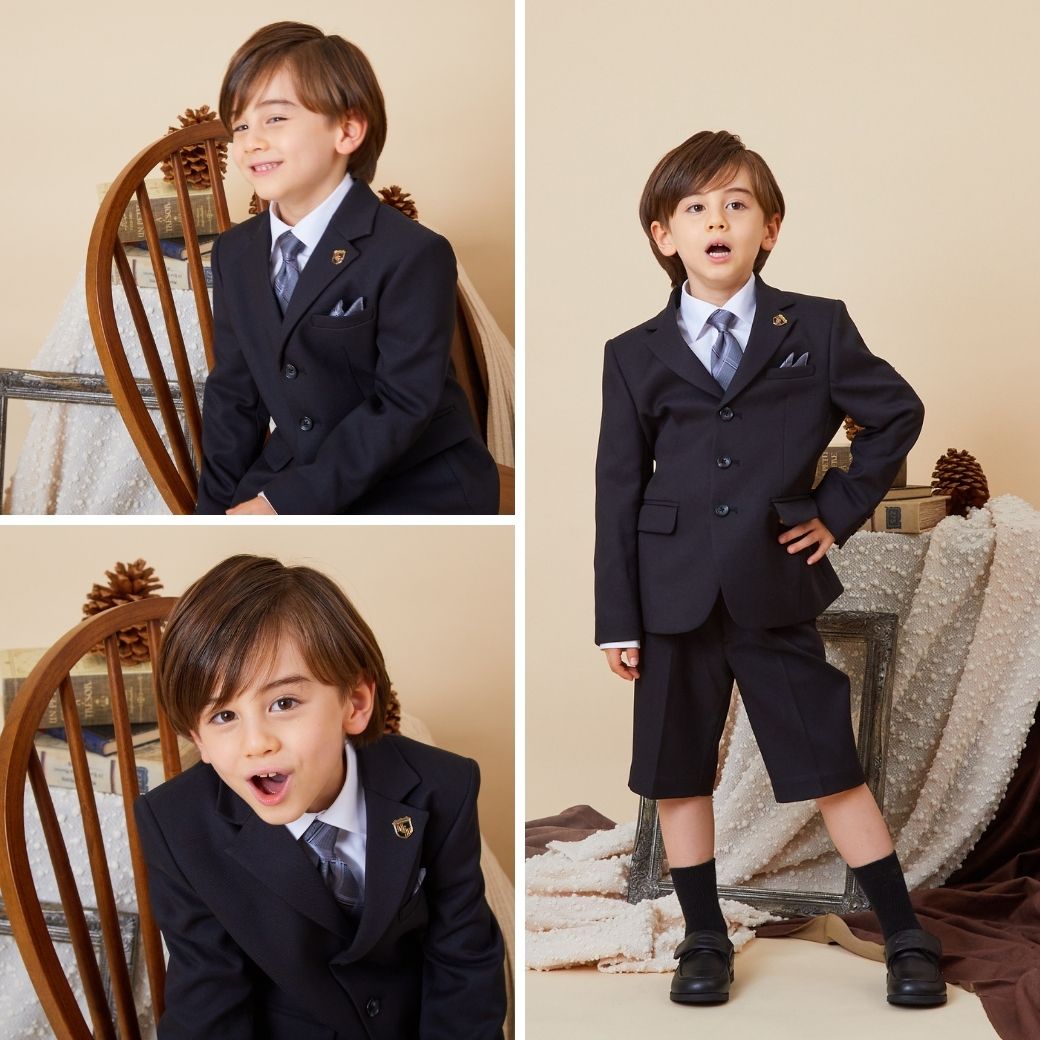 3つボタンハーフパンツスーツセット 110 120 130 【B体】 120B 130Bcm (2371-5451-5452) CHOPINblue/ショパン