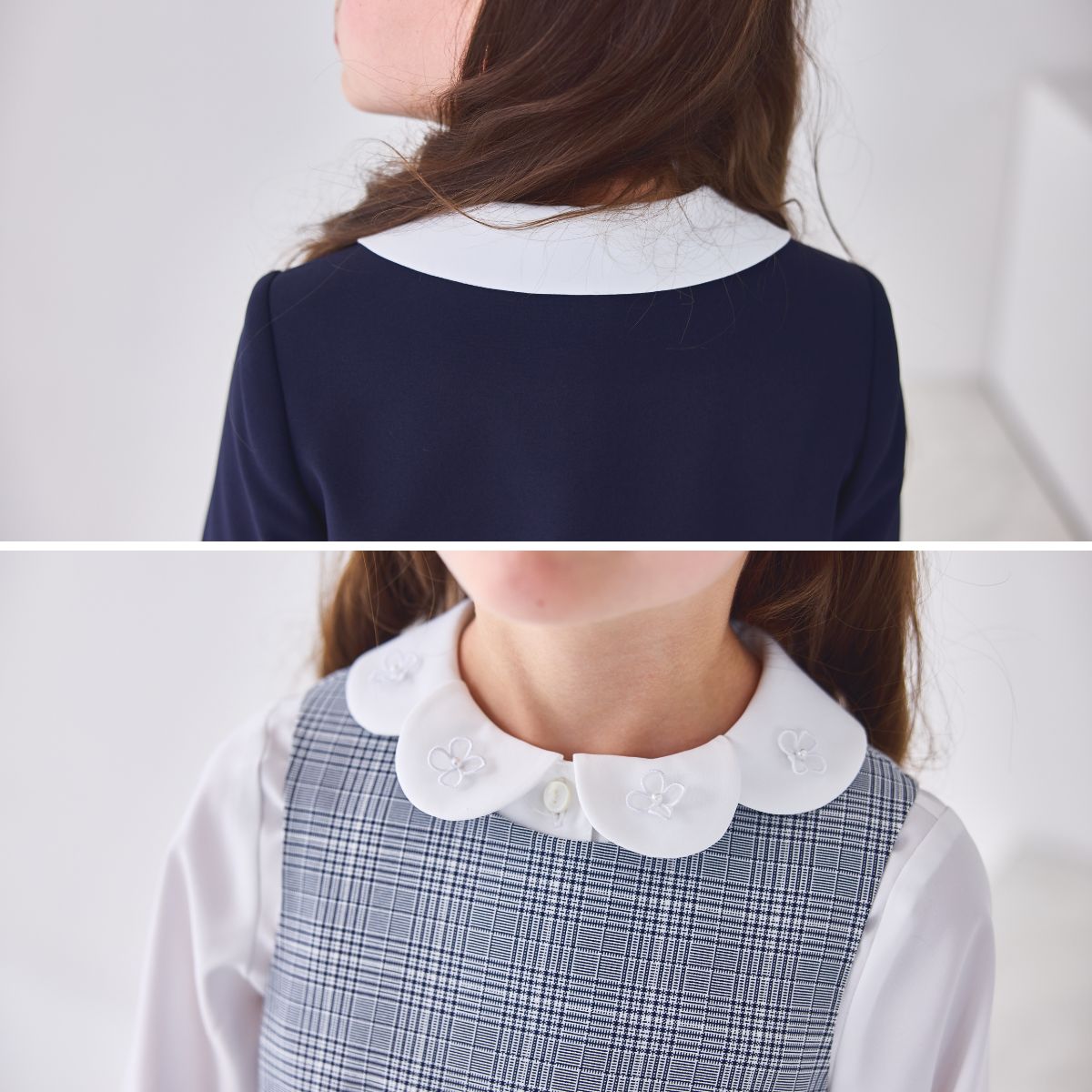 ペタル襟スーツセット 115 120 130 120B 130B cm (2571-7356) CHOPINblue/ショパンブルー