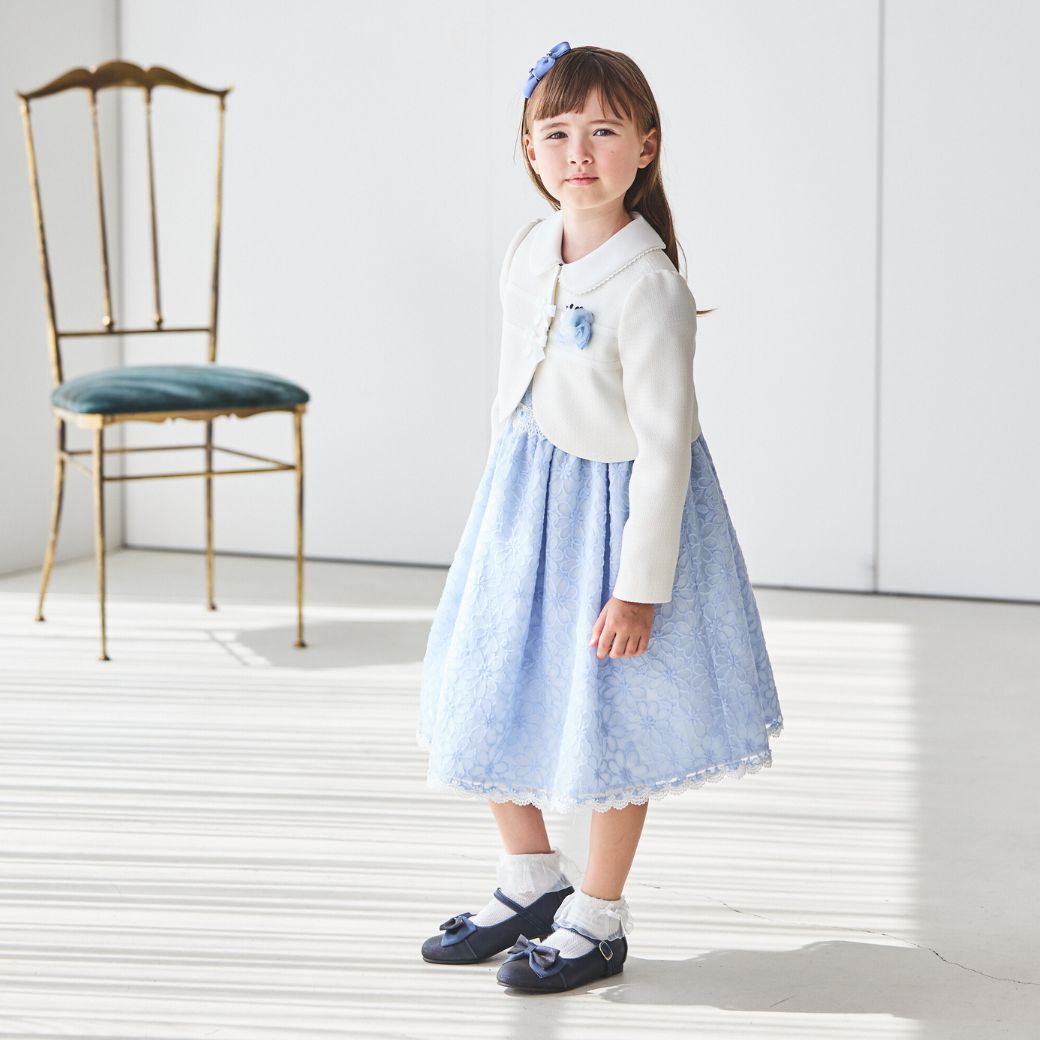 オーガンジーフロントリボンアンサンブルスーツ 115 120 130 140cm (8501-7306) CHOPIN/ショパン