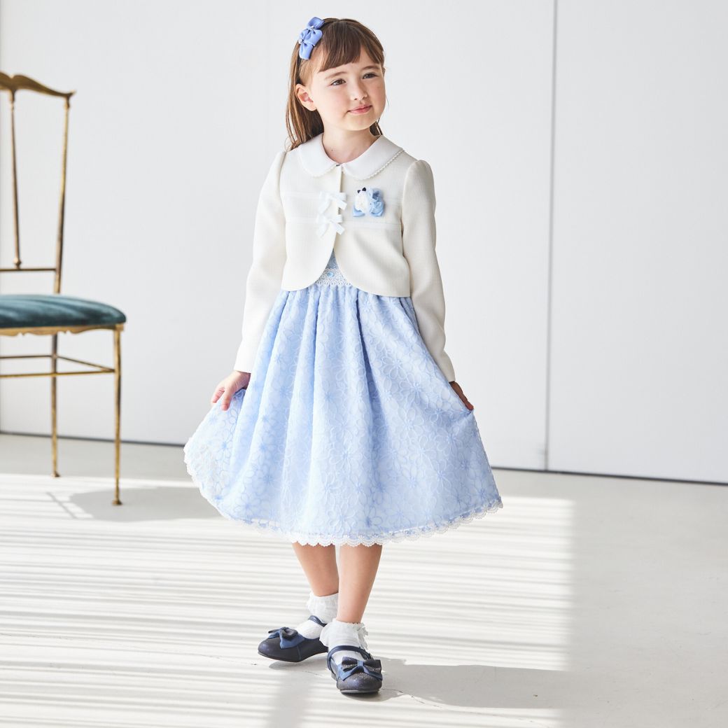 オーガンジーフロントリボンアンサンブルスーツ 115 120 130 140cm (8501-7306) CHOPIN/ショパン