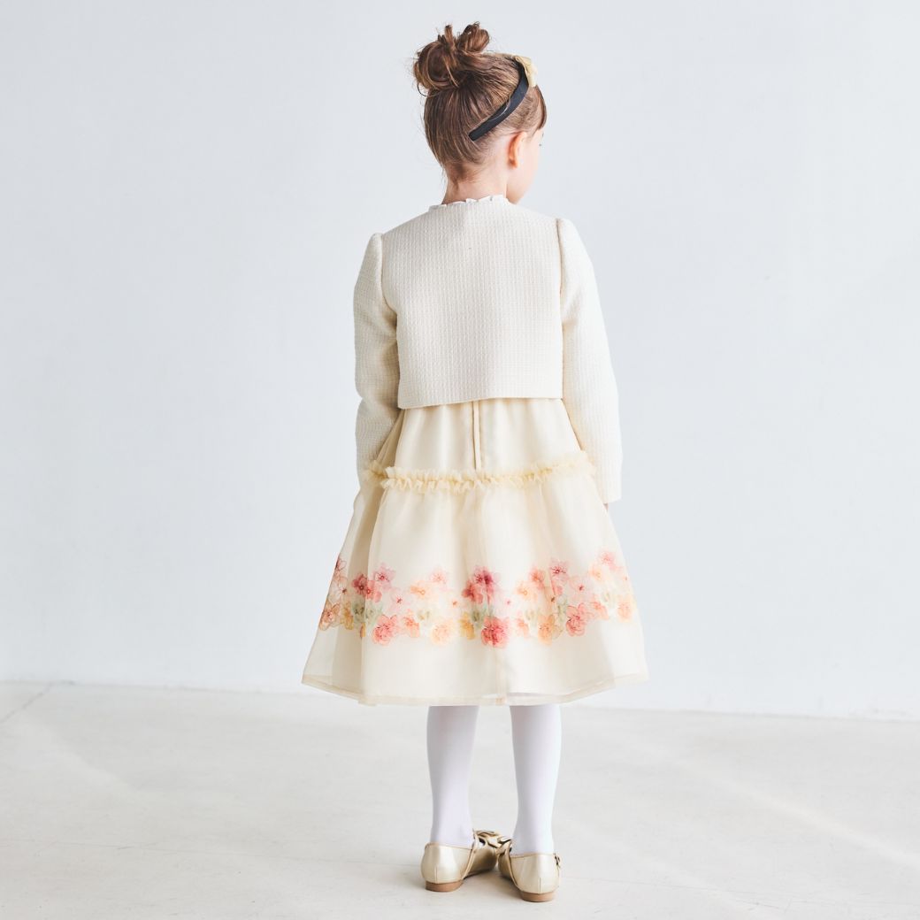 ツイードイエローフラワーアンサンブル 120 130cm (8501-7308) CHOPIN/ショパン 【PREMIUMライン】