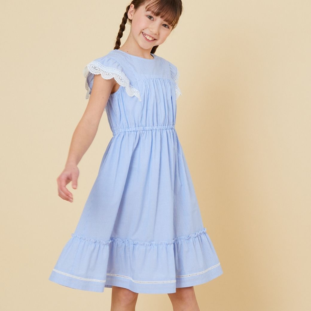 【ファイナルセール50%OFF】フリルワンピース 110 120 cm (2436-7354) CHOPINblue/ショパンブルー