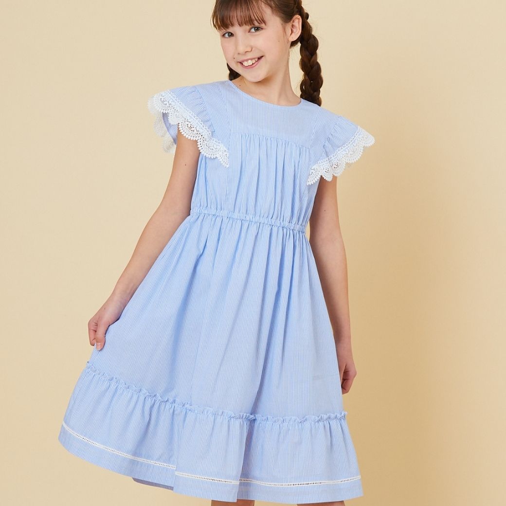 【ファイナルセール50%OFF】フリルワンピース 110 120 cm (2436-7354) CHOPINblue/ショパンブルー