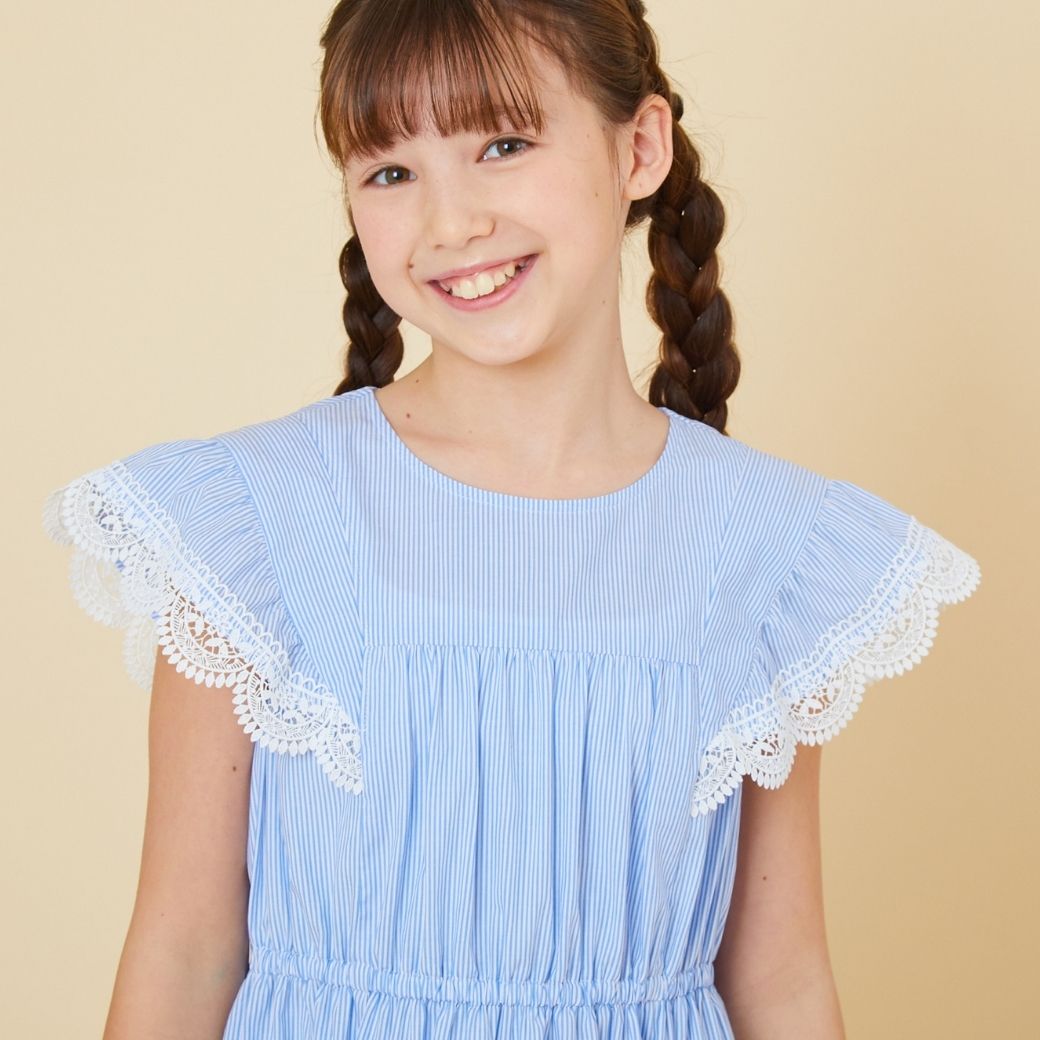 【ファイナルセール50%OFF】フリルワンピース 110 120 cm (2436-7354) CHOPINblue/ショパンブルー