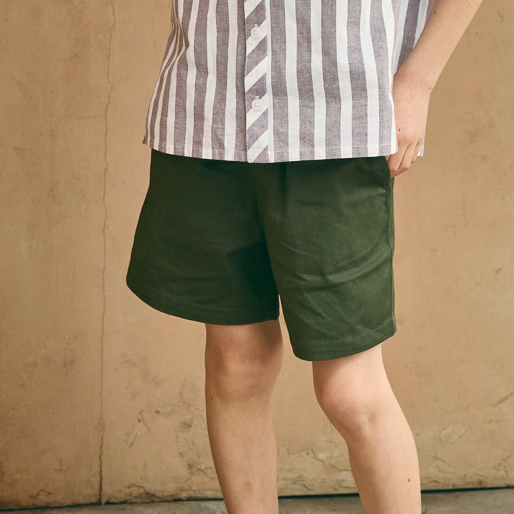 【FINALセール50%OFF】ストライプシャツ&パンツ/オールコットン2点セット 110 120 130 140cm (2531-5404) utremi/ユトレミ