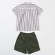 【SUMMERセール20％OFF】ストライプシャツ＆パンツ/オールコットン2点セット 110 120 130 140cm (2531-5404) utremi/ユトレミ