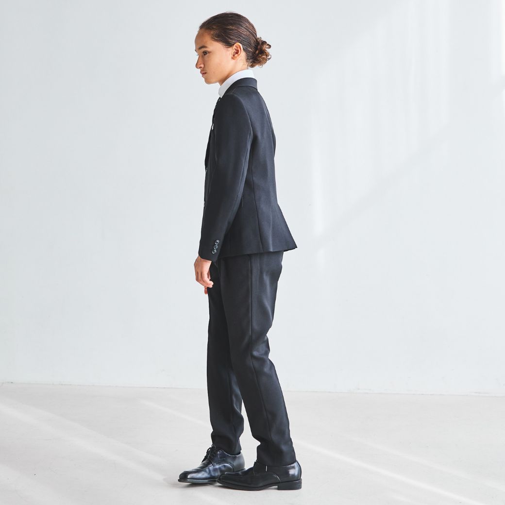 ブラックチェックタイロングパンツスーツ (8471-5600) 140 150 160 170cm CHOPIN/ショパン 【PREMIUMライン】