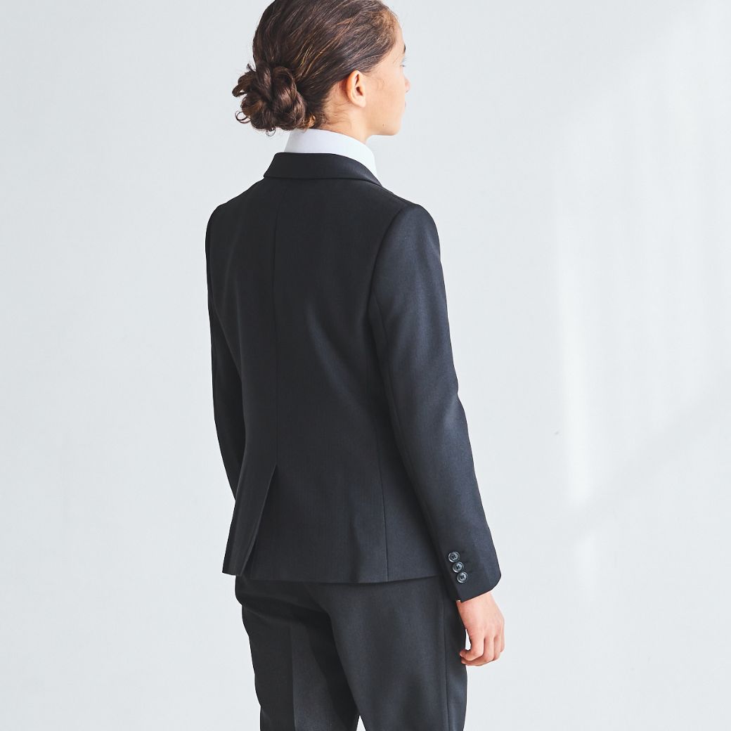 ブラックチェックタイロングパンツスーツ (8471-5600) 140 150 160 170cm CHOPIN/ショパン 【PREMIUMライン】