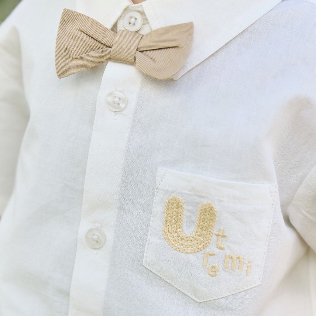 【FINALセール50%OFF】蝶ネクタイ付きシャツ&パンツ/オールコットン3点セット 90 100 110 120 130 140cm (2531-5200/2531-5400) utremi/ユトレミ 男の子