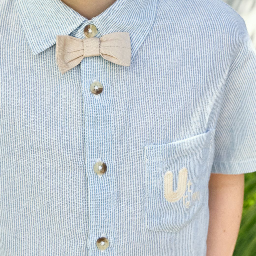 【FINALセール50%OFF】蝶ネクタイ付きシャツ&パンツ/オールコットン3点セット 90 100 110 120 130 140cm (2531-5200/2531-5400) utremi/ユトレミ 男の子