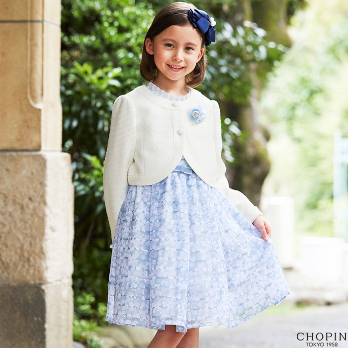 ノーカラージャケットシアーワンピースアンサンブル 115 1 130cm 8101 7301 21年モデル入学式 入学式 スーツ 女の子 キッズフォーマル Chopin ショパン