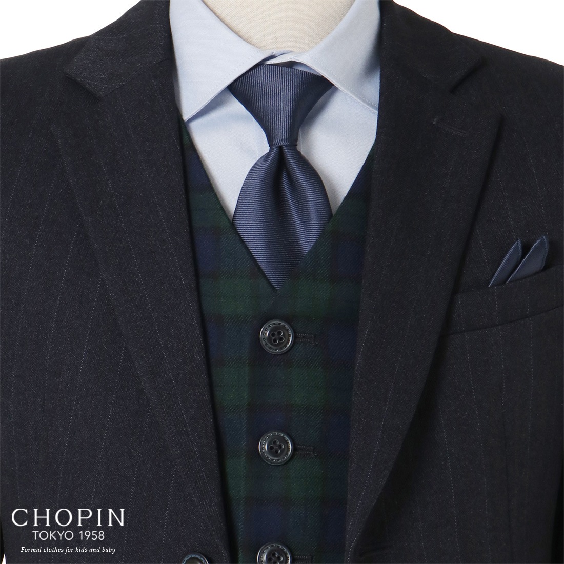 チェックベストスリーピーススーツ 140 150cm(8201-5600)