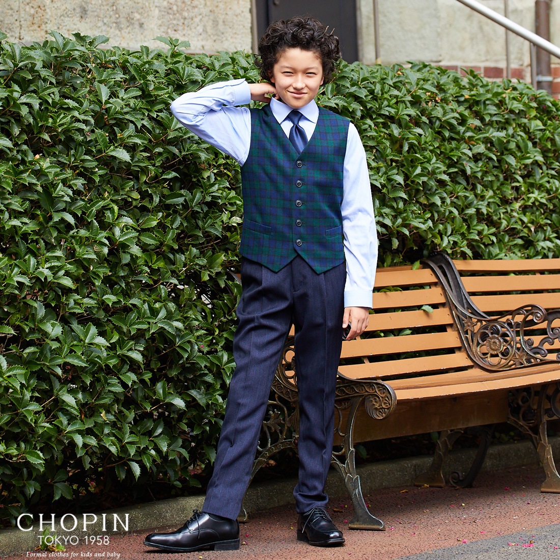 チェックベストスリーピーススーツ 140 150cm(8201-5600)