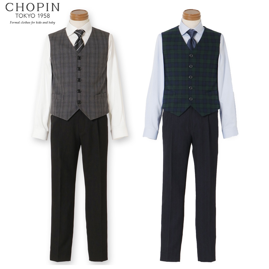 チェックベストスリーピーススーツ 140 150cm(8201-5600)