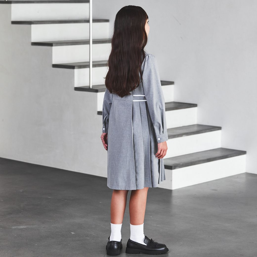 【期間限定50%OFF】ピンストライプラインアクセントワンピース 150 160 165cm (8476-2500) CHOPIN/ショパン