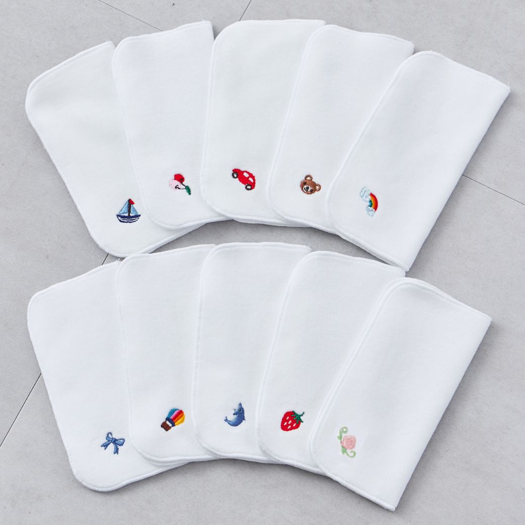 今治タオル ワンポイント刺繍入りミニハンカチタオル (8790-0005-one