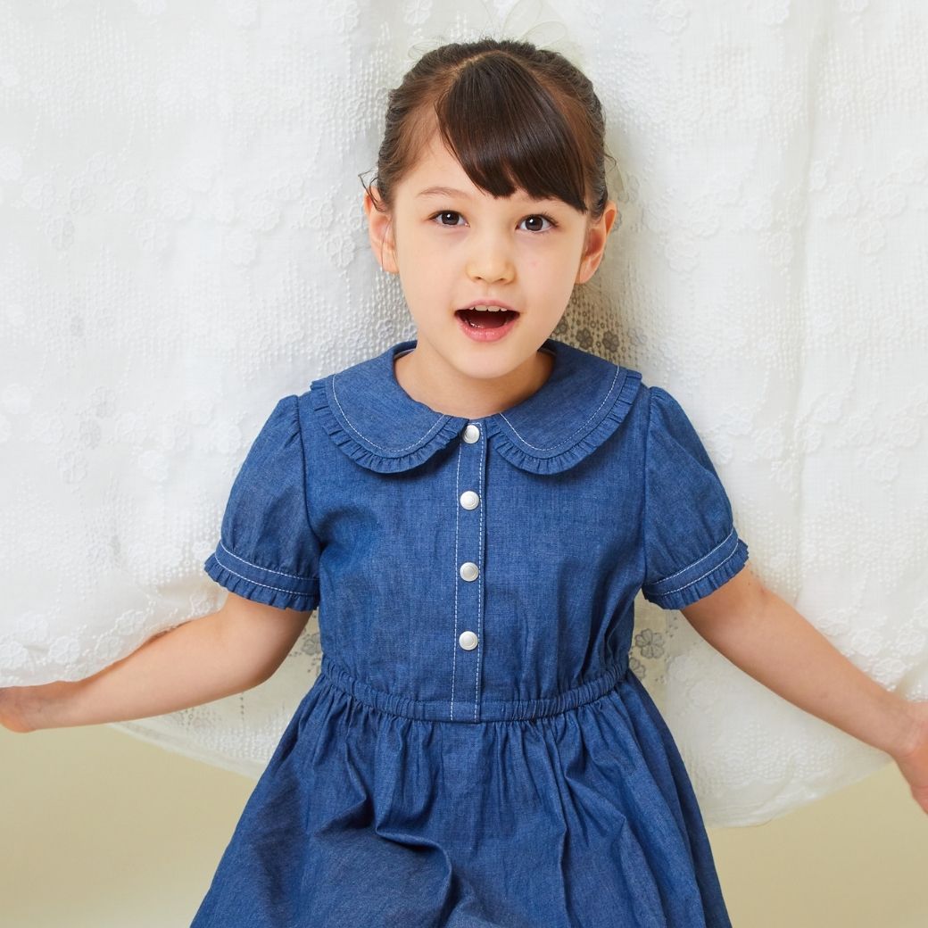 【TIMEセール55%OFF】ライトウェイトデニムワンピース 110 120 130 140cm (2436-7351) CHOPINblue/ショパンブルー