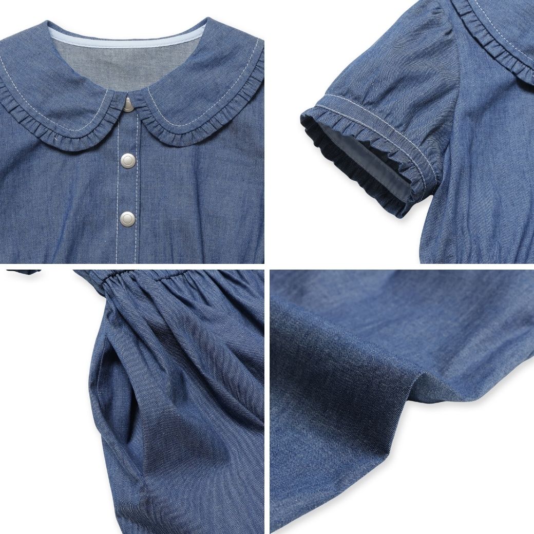 【TIMEセール55%OFF】ライトウェイトデニムワンピース 110 120 130 140cm (2436-7351) CHOPINblue/ショパンブルー