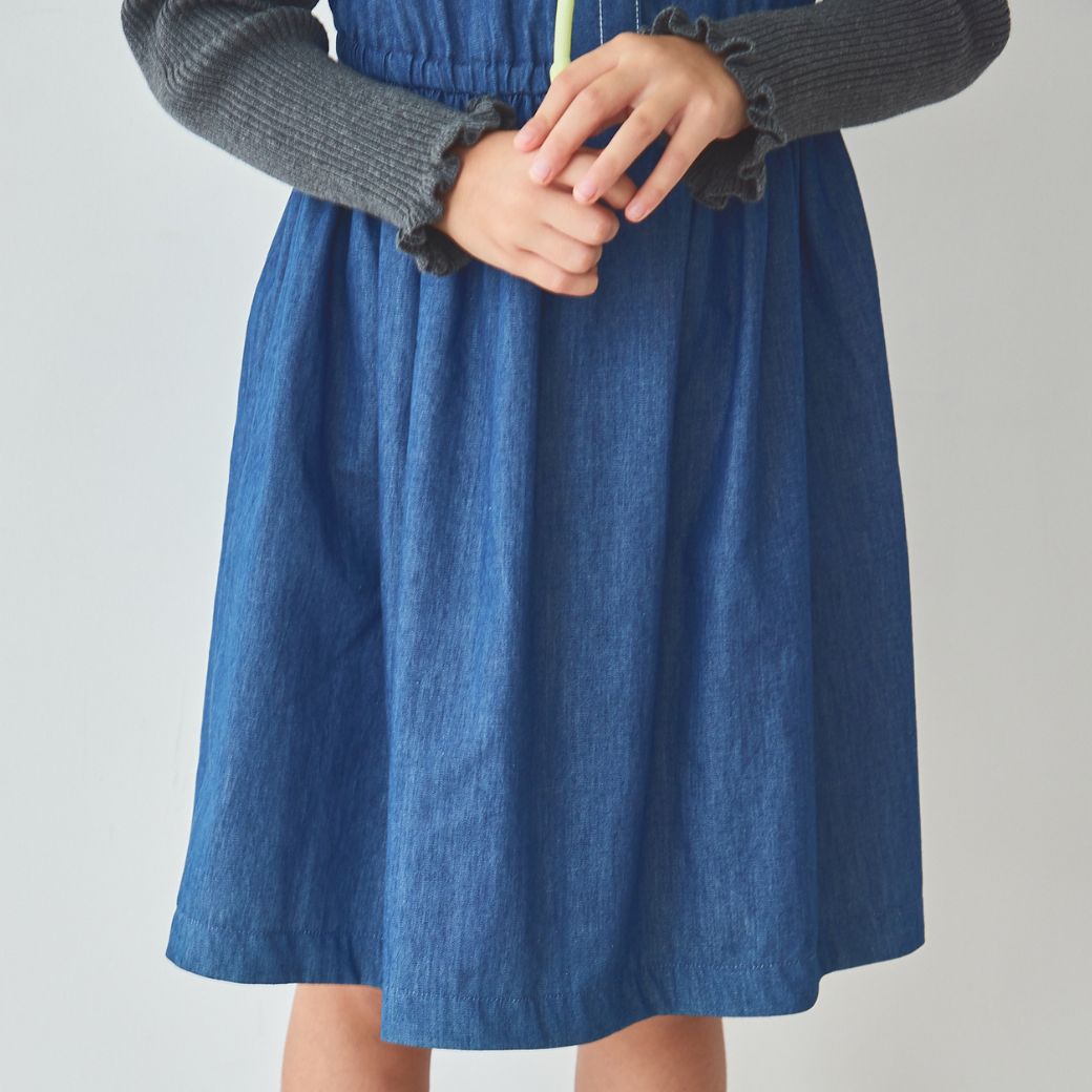 【TIMEセール55%OFF】ライトウェイトデニムワンピース 110 120 130 140cm (2436-7351) CHOPINblue/ショパンブルー