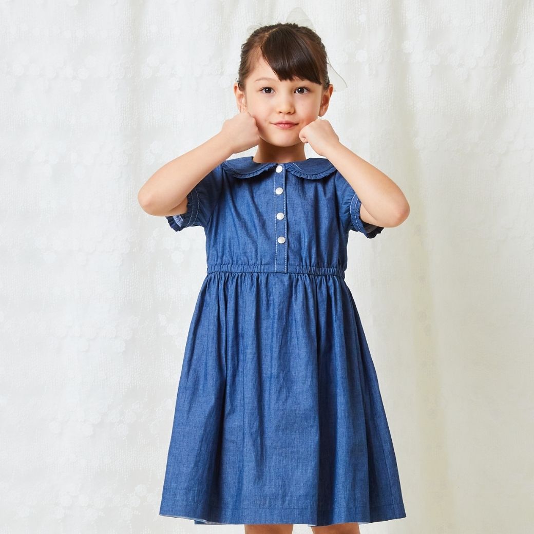 【TIMEセール55%OFF】ライトウェイトデニムワンピース 110 120 130 140cm (2436-7351) CHOPINblue/ショパンブルー