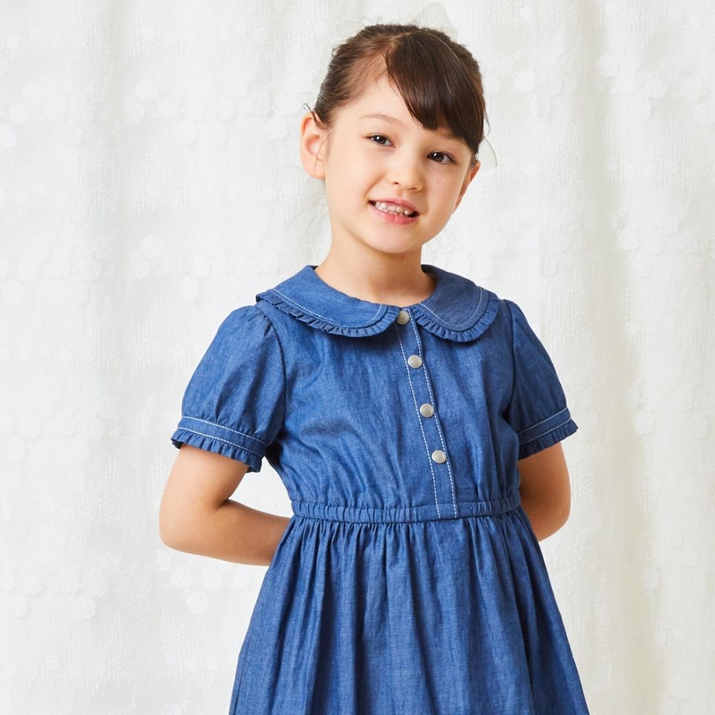 【TIMEセール55%OFF】ライトウェイトデニムワンピース 110 120 130 140cm (2436-7351) CHOPINblue/ショパンブルー