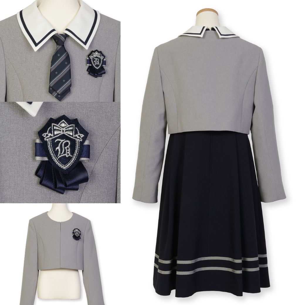 【セール40%OFF】ネクタイ付ビッグカラーアンサンブル 150 160 165cm (8371-2501) CHOPIN/ショパン