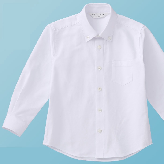 長袖ボタンダウンオックスシャツ 100 120 130cm(8593-5402)