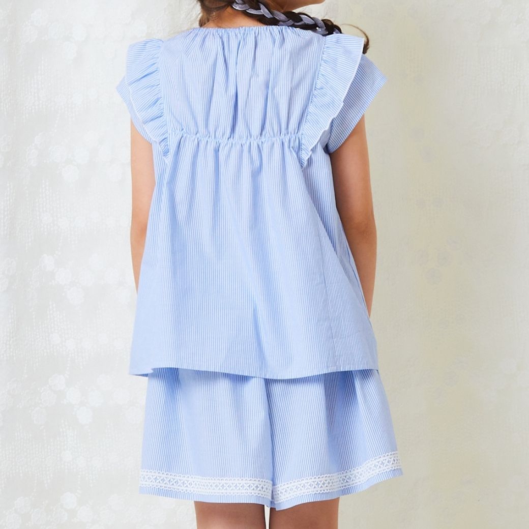 【ファイナルセール50%OFF】ストライプキュロット 110 120 130 140 150 160cm【セットアップ可】 (2436-7356) CHOPINblue/ショパンブルー