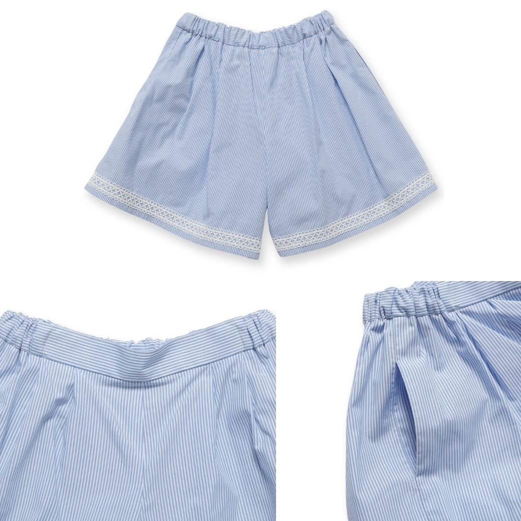 【ファイナルセール50%OFF】ストライプキュロット 110 120 130 140 150 160cm【セットアップ可】 (2436-7356) CHOPINblue/ショパンブルー