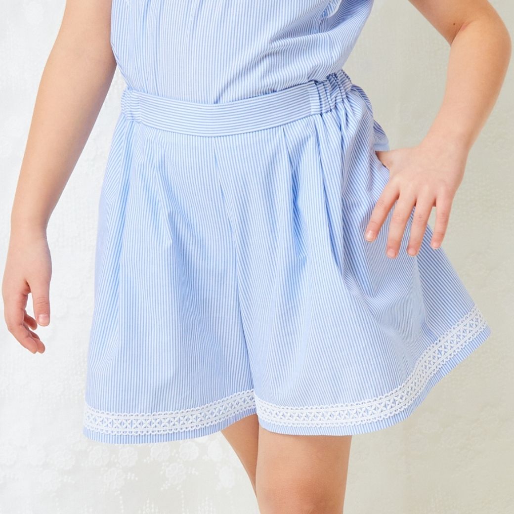 【ファイナルセール50%OFF】ストライプキュロット 110 120 130 140 150 160cm【セットアップ可】 (2436-7356) CHOPINblue/ショパンブルー