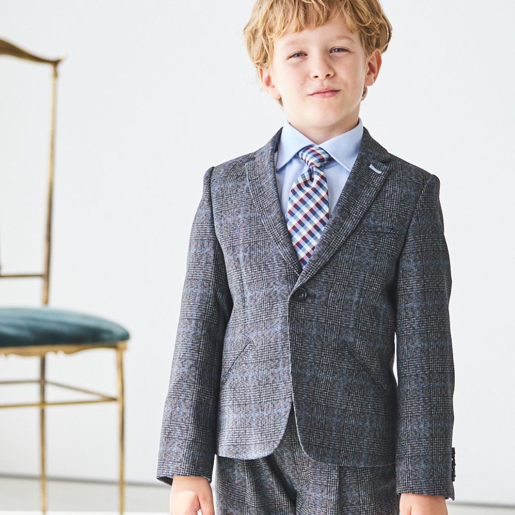 グレーチェッククロップドスーツ 110 120 130cm (8471-5400) CHOPIN/ショパン 【PREMIUMライン】