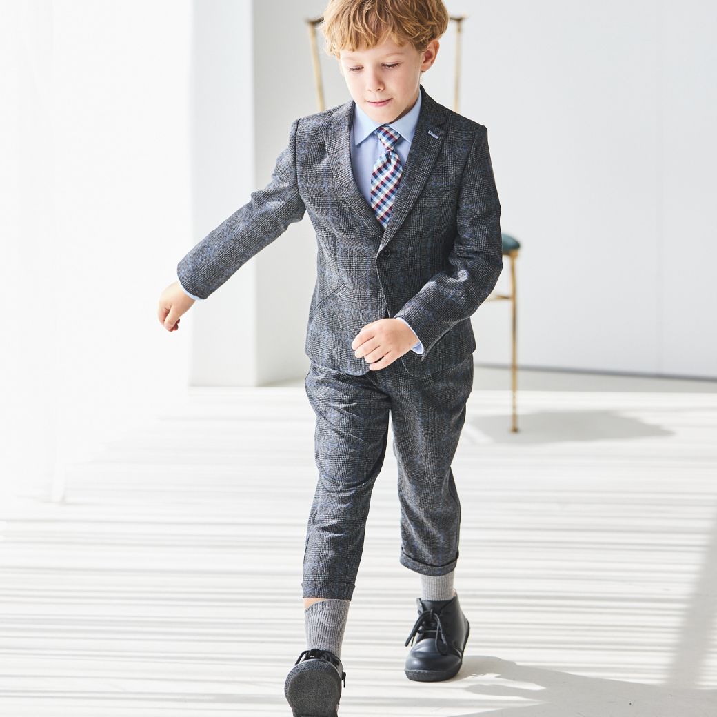 グレーチェッククロップドスーツ 110 120 130cm (8471-5400) CHOPIN/ショパン 【PREMIUMライン】