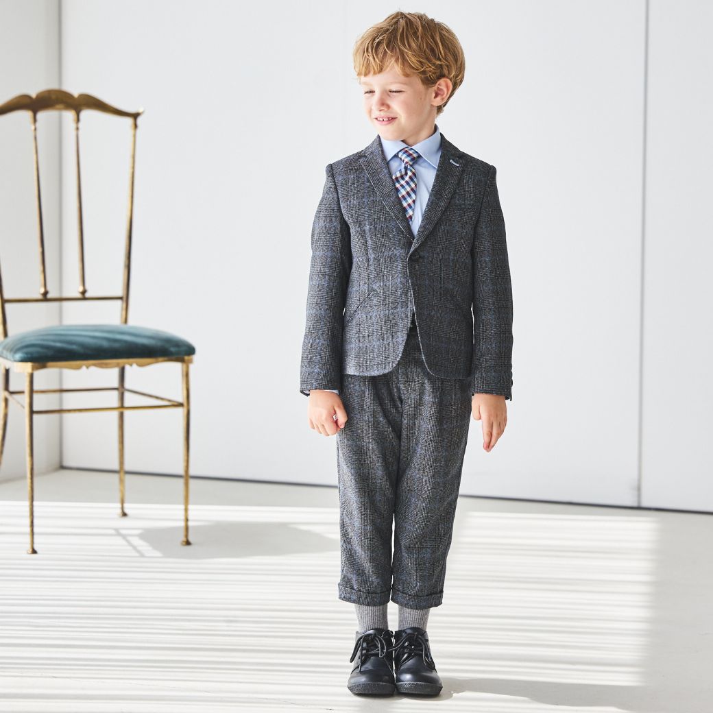 グレーチェッククロップドスーツ 110 120 130cm (8471-5400) CHOPIN/ショパン 【PREMIUMライン】