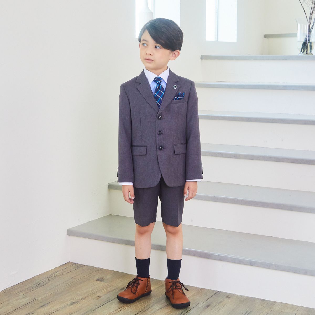 3つボタンクレリックシャツスーツ 110 120 130cm (8301-5401)