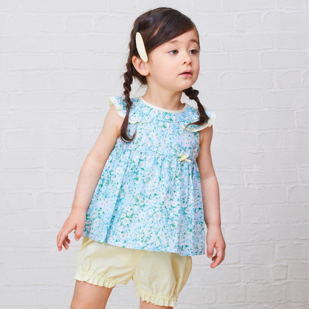 【セール50%OFF】ボタニカルフラワーチュニック×カラーブルマー上下セット 80 90cm (8331-7104) CHOPIN/ショパン