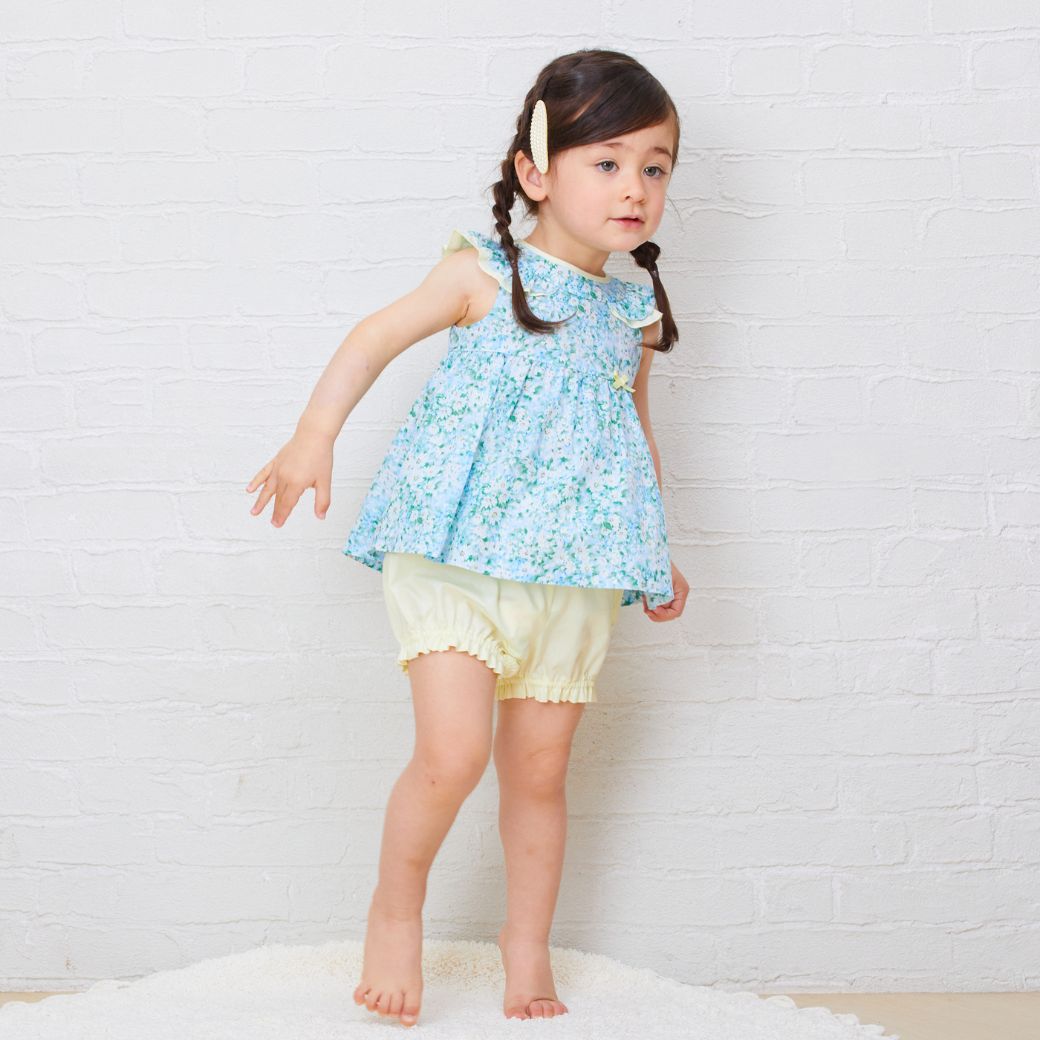 【セール50%OFF】ボタニカルフラワーチュニック×カラーブルマー上下セット 80 90cm (8331-7104) CHOPIN/ショパン