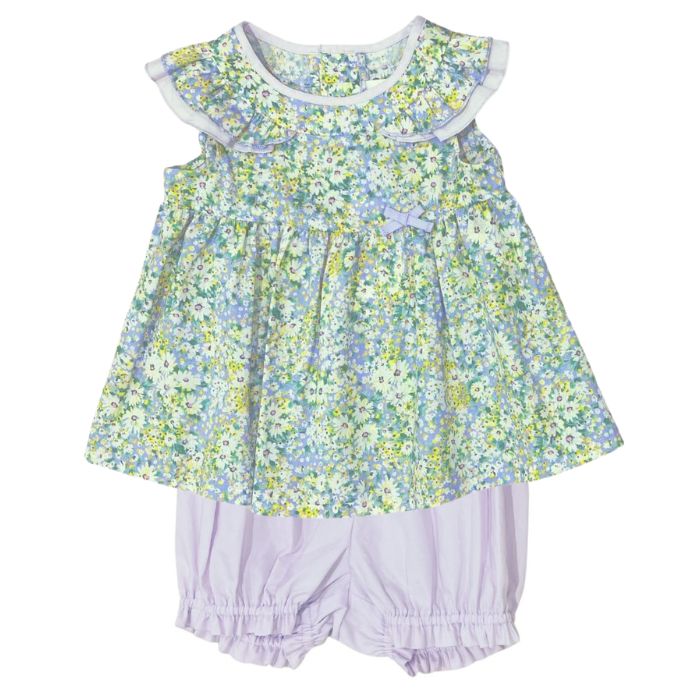 【セール50%OFF】ボタニカルフラワーチュニック×カラーブルマー上下セット 80 90cm (8331-7104) CHOPIN/ショパン