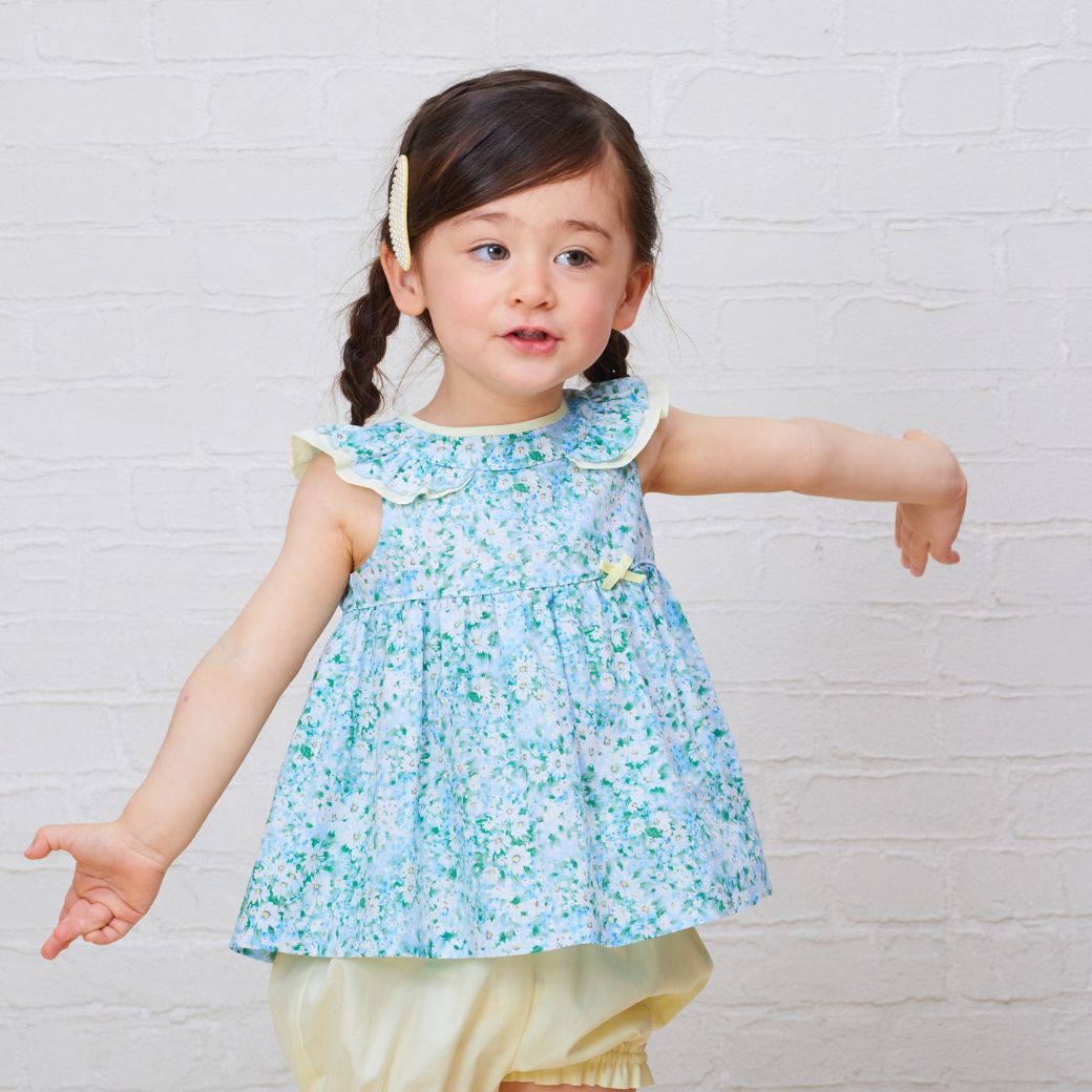 【セール50%OFF】ボタニカルフラワーチュニック×カラーブルマー上下セット 80 90cm (8331-7104) CHOPIN/ショパン